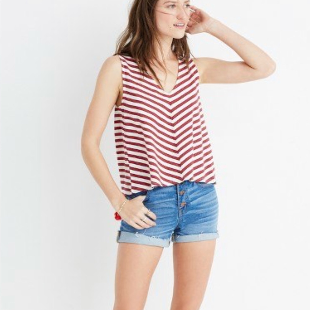 madewell chevron stripe swingy tank top - S